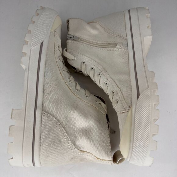 Lucky Brand Womens Eisley White Hi Top Comfort Lace Up Canvas Size 8 M Sneakers - Picture 7 of 9